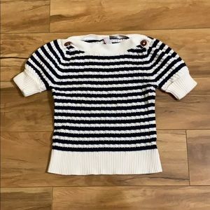 Black + White Striped Sweatshirt